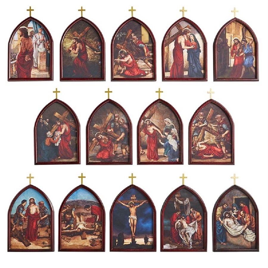 Stations of the Cross Wood Plaque, 7-1 / 8" L x 10" H