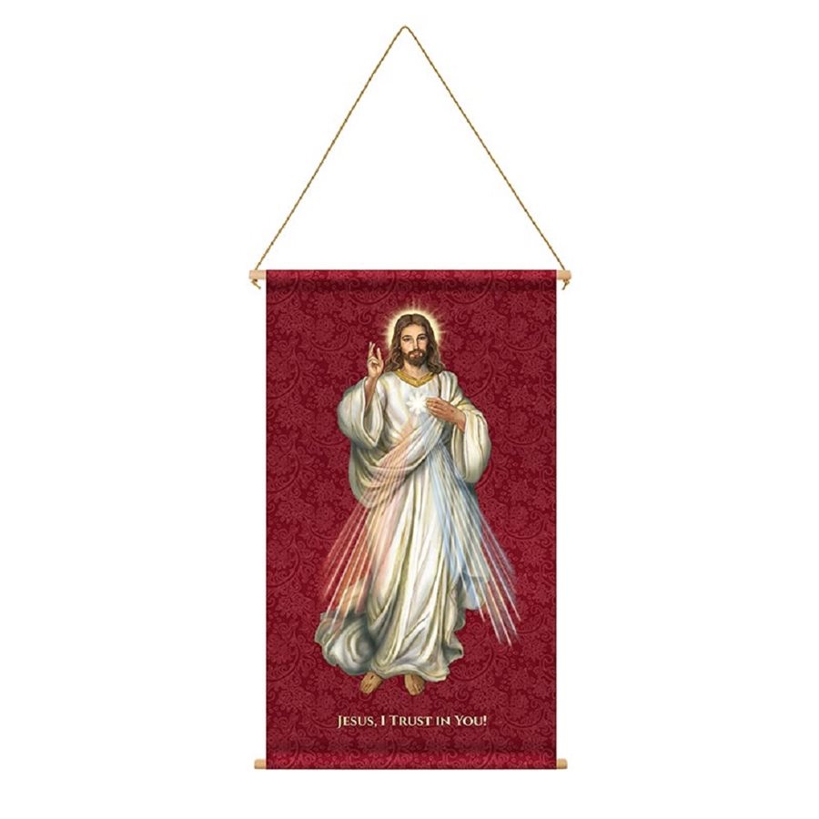 Bannière «Jésus Miséricordieux» 24" x 40" (61 x 102 cm) / un