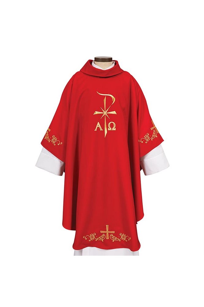 Red Chasuble & Stole L5062 100% polyester