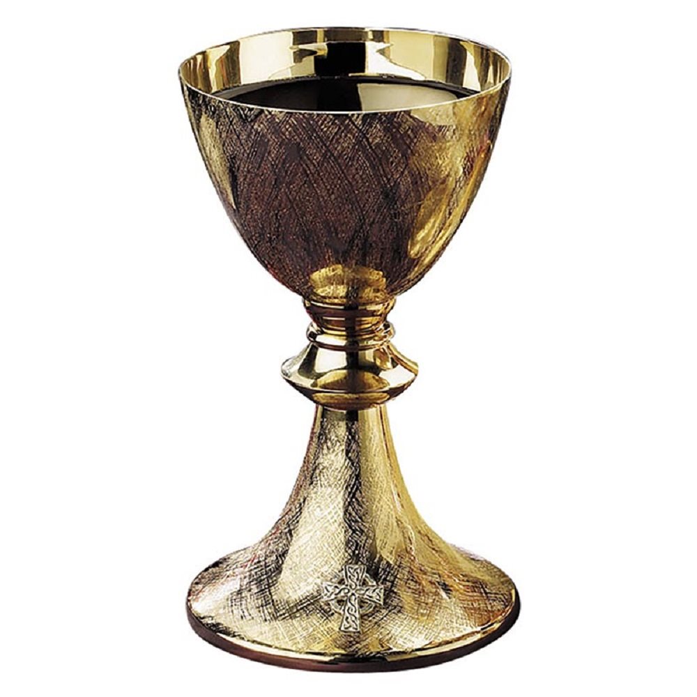 Celtic Cross Chalice with Paten, 8 1 / 4" H