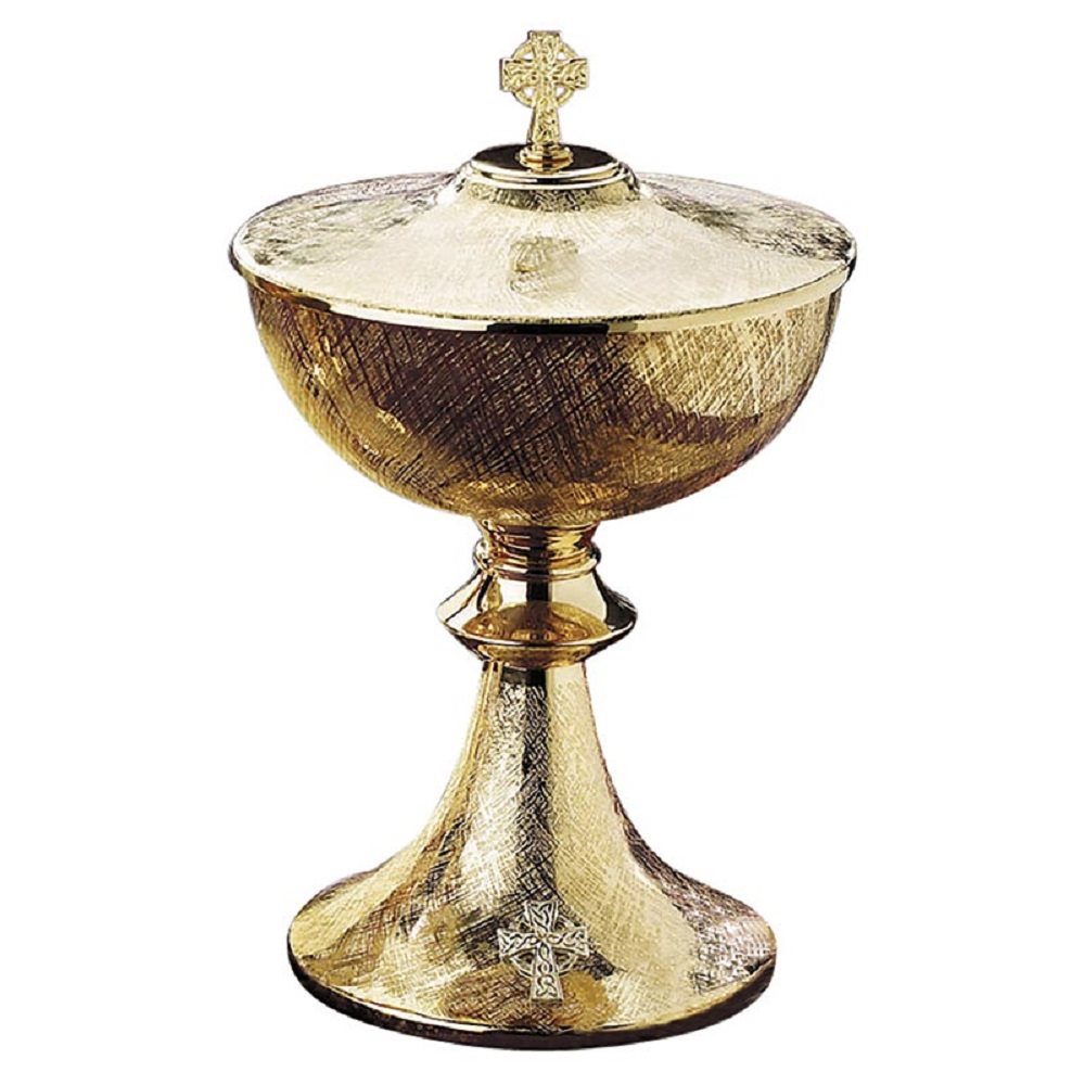 Celtic Cross Ciborium with Cover, 9 1 / 2" H