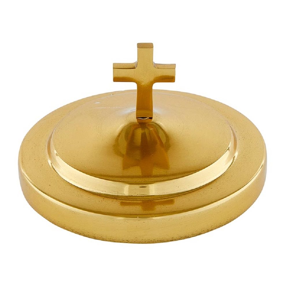 Brass-Tone Aluminum Small Bread Plate Cover, 5" Dia