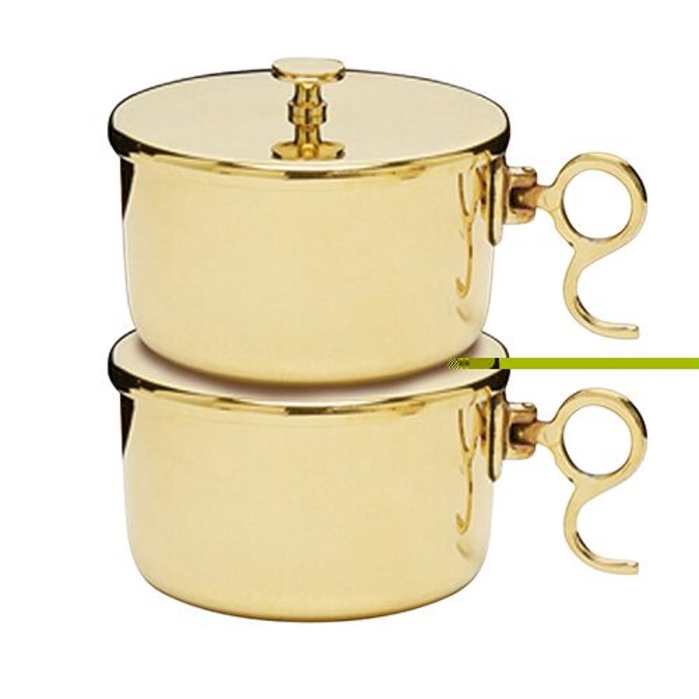 1000 Host Brass Stacking Ciboria with Lid