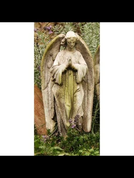 Fiber Stone Outdoor Statue Prayer of Angel (P), 18" (46 cm)