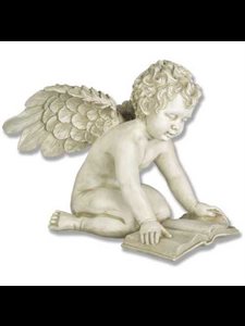 Fiberglass Outdoor Statue Angel Quinn Winged With Book