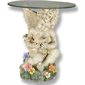 Fiberglass Statue Cherub with Dove Coffee Table, 19" (48 cm)