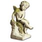 Fiber Stone Single Cherub Statue, 21" (53 cm) Ht.