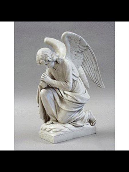 Fiberglass Kneeling Angel Praying, 28" (71 cm) Ht.