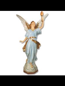 Colored Fiberglass Angel Of Light-Left Indoor Statue, 64" Ht