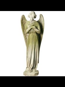 Fiber Stone Outdoor Statue Angel Cari-Cross, 25" (63.5 cm) H