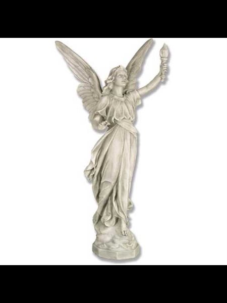 Fiberglass Angel Of Light-Left Statue, 27" (69 cm) Ht.