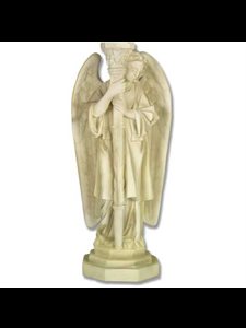 Statue Ext. Ange Bougeoir Droit 27" (69 cm) Ht. en FDV