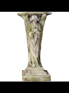 Fiber Stone Outdoor Devotion Angel Cross Ped, 38" (96.5 cm)