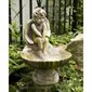 Fiber Stone Outdoor Meditating Birdbath Angel, 17" (43 cm) H