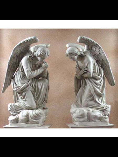 Fiberglass Adoration Kneeling Angels Outdoor Statue, 55" Ht.