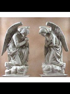 Statue Ext. Ange Adoration 55" (140 cm) Ht. en FDV / set 2