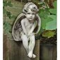 Fiber Stone Outdoor Statue Meditation Cherub Medium, 12" Ht.