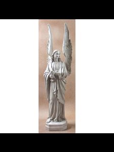 Fiberglass Cathedral Angel-Left Outdoor Statue, 89" Ht.