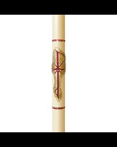 Paschal candle 2" x 36" Impression, Peace, Red