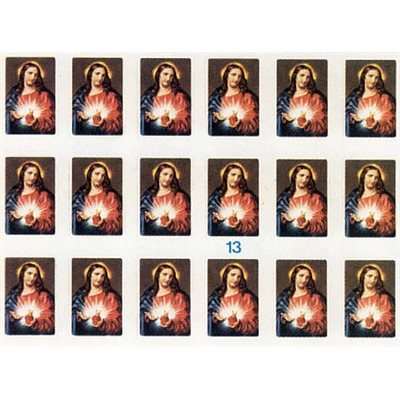 Religious Sticker S.H. of Jesus / Sheet of 18-pcs