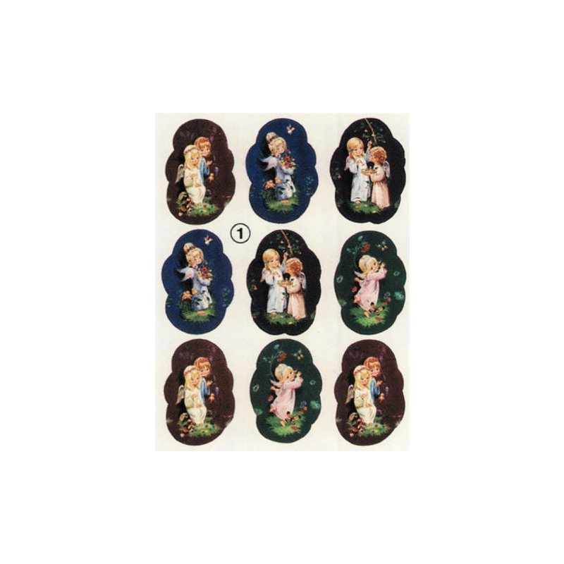 Religious Sticker of Angels / Sheet of 9-pcs