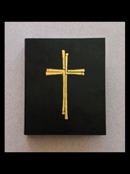 Cahier cartable de cérémonie avec croix dorée - NOIR