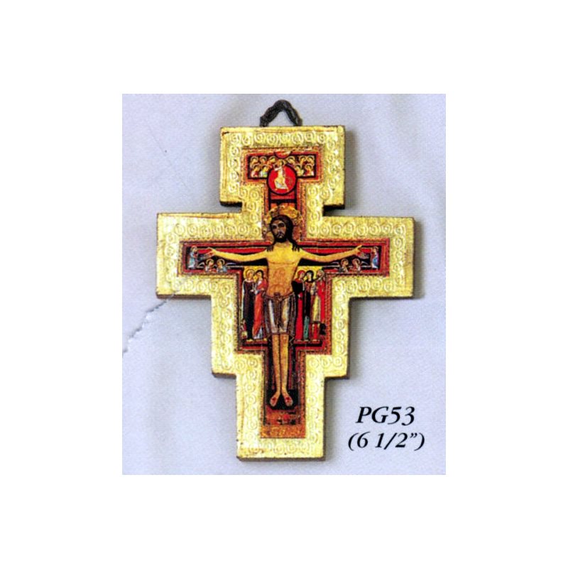 Croix Saint Damien 6.5" (16.5 cm) en bois