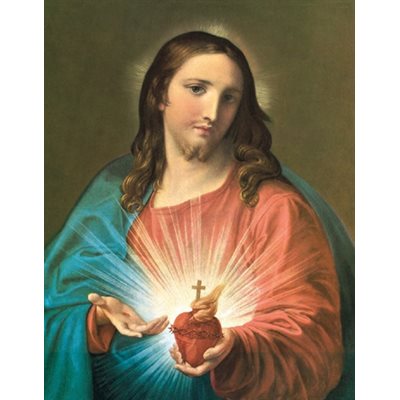 Image Sacré Coeur de Jésus 8" x 10" (20 x 25 cm) / un