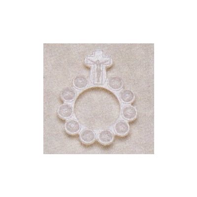 Decade Plastic Rosary ring "BASCO" White