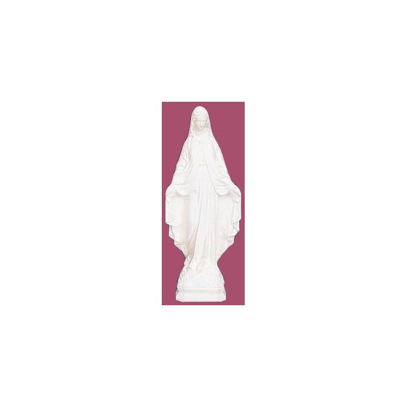 Statue ext. Immaculée Conception 24'' (61 cm) blanche polyu.