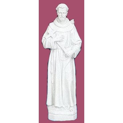 Statue ext. Saint François 24'' (61 cm) blanche polyuréthane