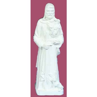 Statue ext. Saint Fiacre 24'' (61 cm) blanche polyuréthane