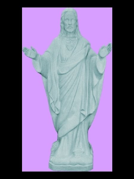 Statue ext. Sacré-Coeur bénissant 24'' (61 cm) granite poly.