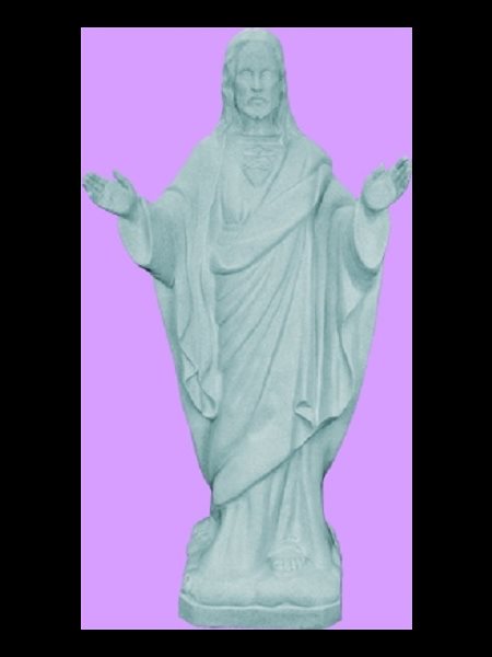 Blessing Sacred Heart Ganite Vinyl Compo. Outdoor Statue, 24