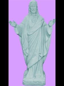 Statue ext. Sacré-Coeur bénissant 24'' (61 cm) granite poly.