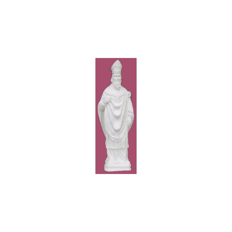 St. Patrick White Vinyl Compo. Outdoor Statue, 24" (61 cm)
