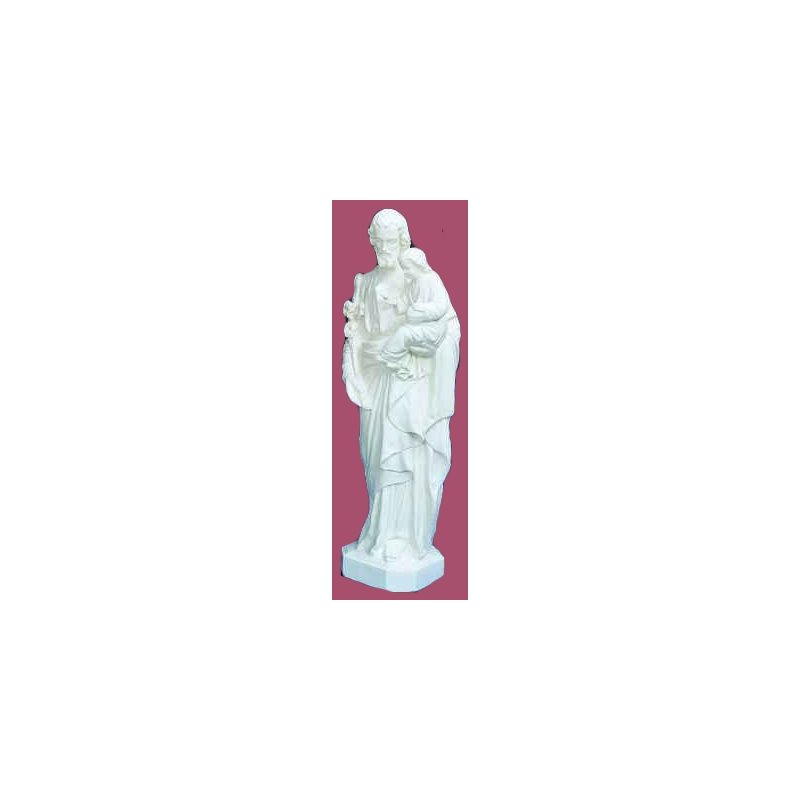 St. Joseph White Vinyl Compo. Outdoor Statue, 24" (61 cm)