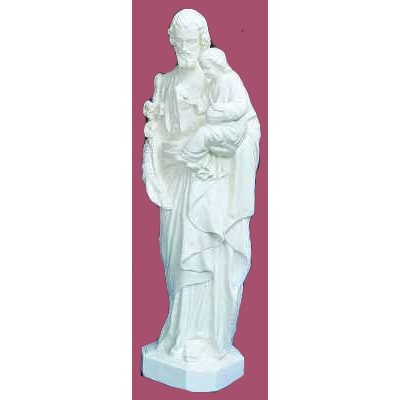 St. Joseph White Vinyl Compo. Outdoor Statue, 24" (61 cm)