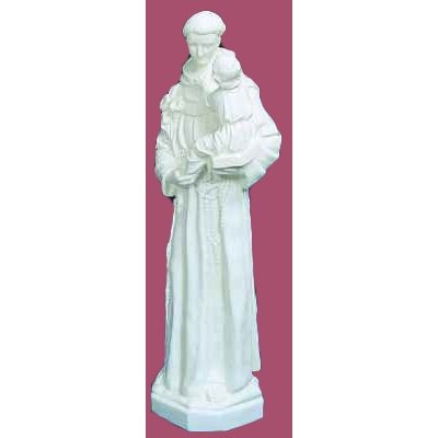 St. Anthony White Vinyl Compo. Outdoor Statue, 24" (61 cm)