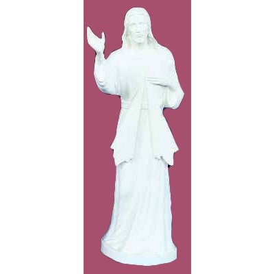 Statue ext. Jésus Miséricordieux 24'' (61 cm) blanche polyu.