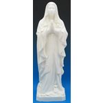 Our Lady of Lourdes White Vinyl Compo. Outdoor Statue, 24"