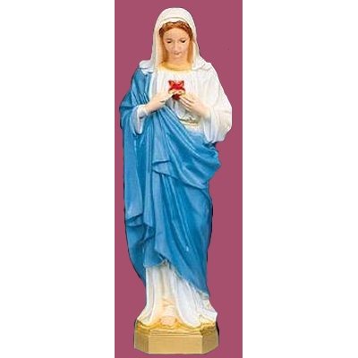 Sacred Heart of Mary Color Vinyl Compo. Outdoor Statue, 24"