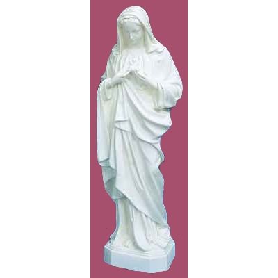 Sacred Heart of Mary White Vinyl Compo. Outdoor Statue, 24"