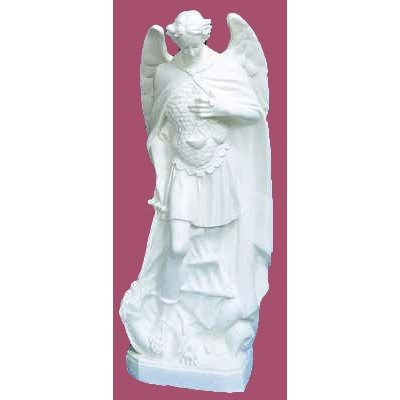 St. Michael Archangel White Vinyl Compo. Outdoor Statue, 24"