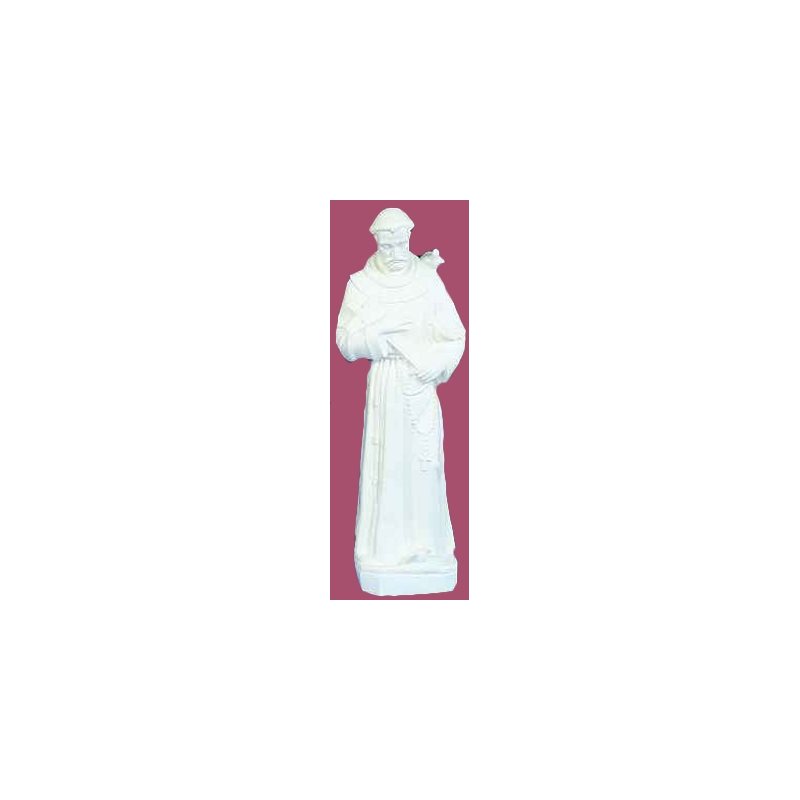 Statue ext. Saint François 32'' (81 cm) blanche polyuréthane