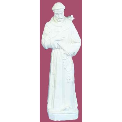 Statue ext. Saint François 32'' (81 cm) blanche polyuréthane