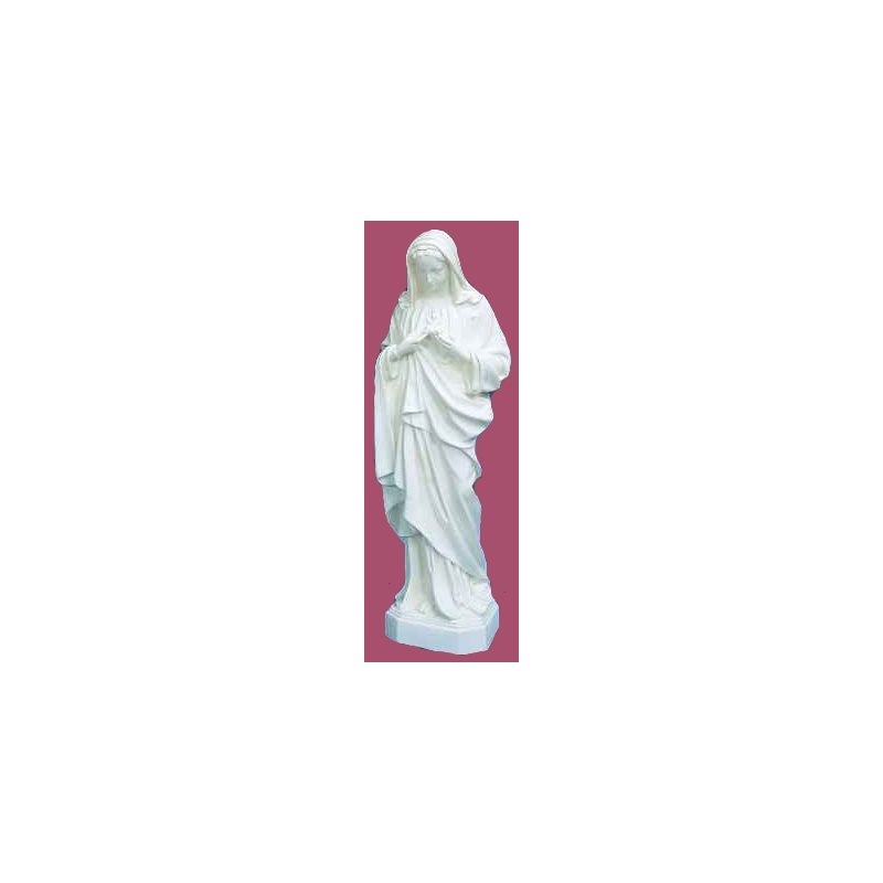 Statue ext. Sacré-Coeur de Marie 32'' (81 cm) blanche poly