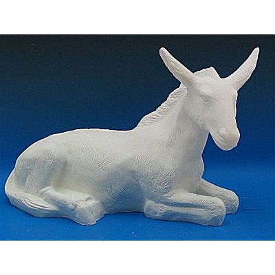 Donkey White Vinyl Compo. Outdoor Figurine, 14"H x 23"D x10W