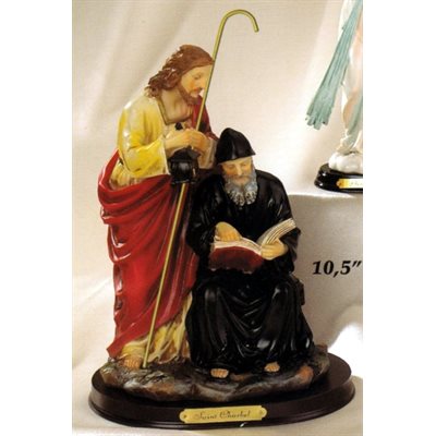 St. Charbel Resin / Wood Base Statue, 10.5" (26.7 cm)