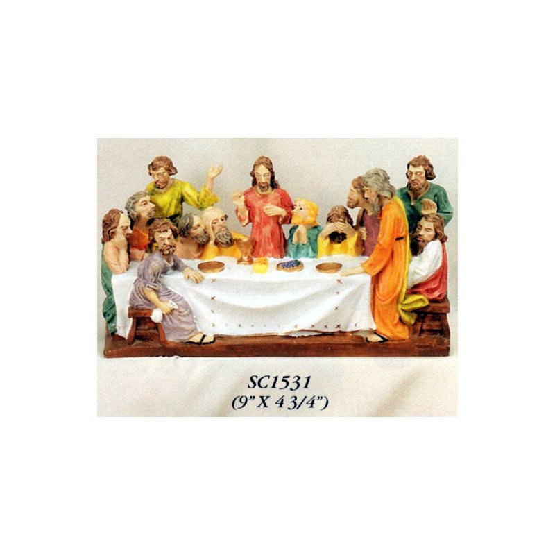 Resin Last Supper, 4.75" x 9" (12 x 23 cm)